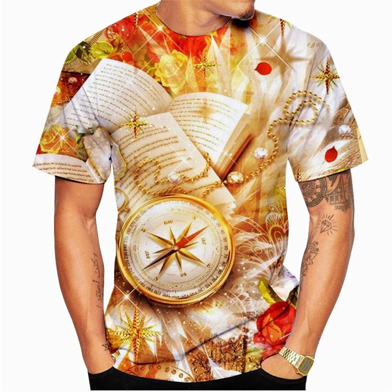 Retro Unique Clocks Design T Shirt Men's Clothing Short Sleeve O-neck T Shirts 3D Printed Cool Personality Fashion Trend Tee Top - Image 6